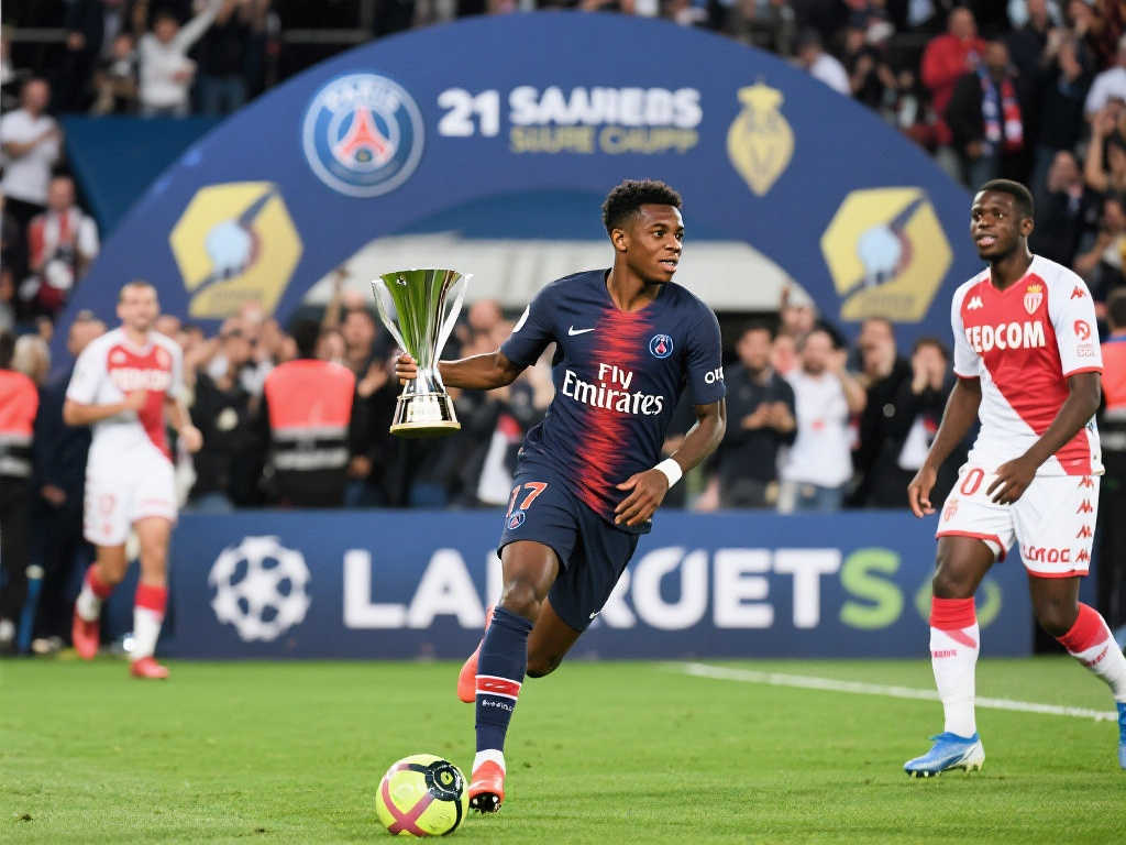 【法超杯】登贝莱致命一击 巴黎圣日耳曼险胜摩纳哥1-0 【法超杯】登贝莱致命一击 巴黎圣日耳曼险胜摩纳哥1-0